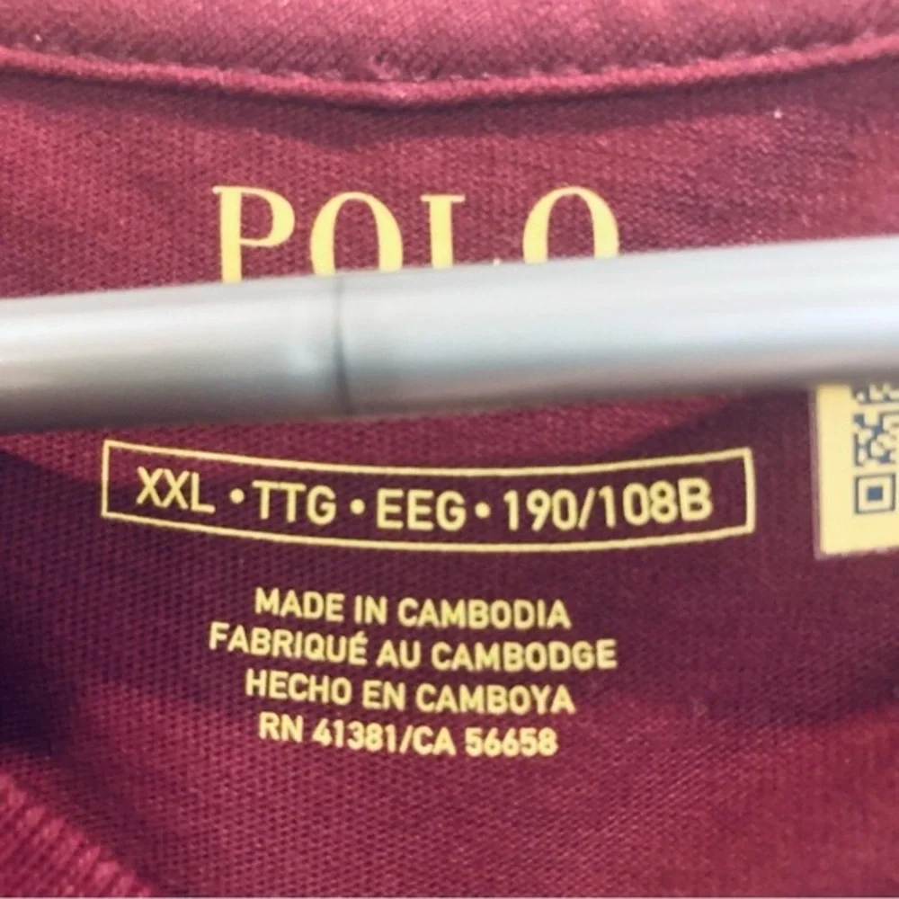 Polo by Ralph Lauren Men's Maroon Short Sleeve Crew Tee